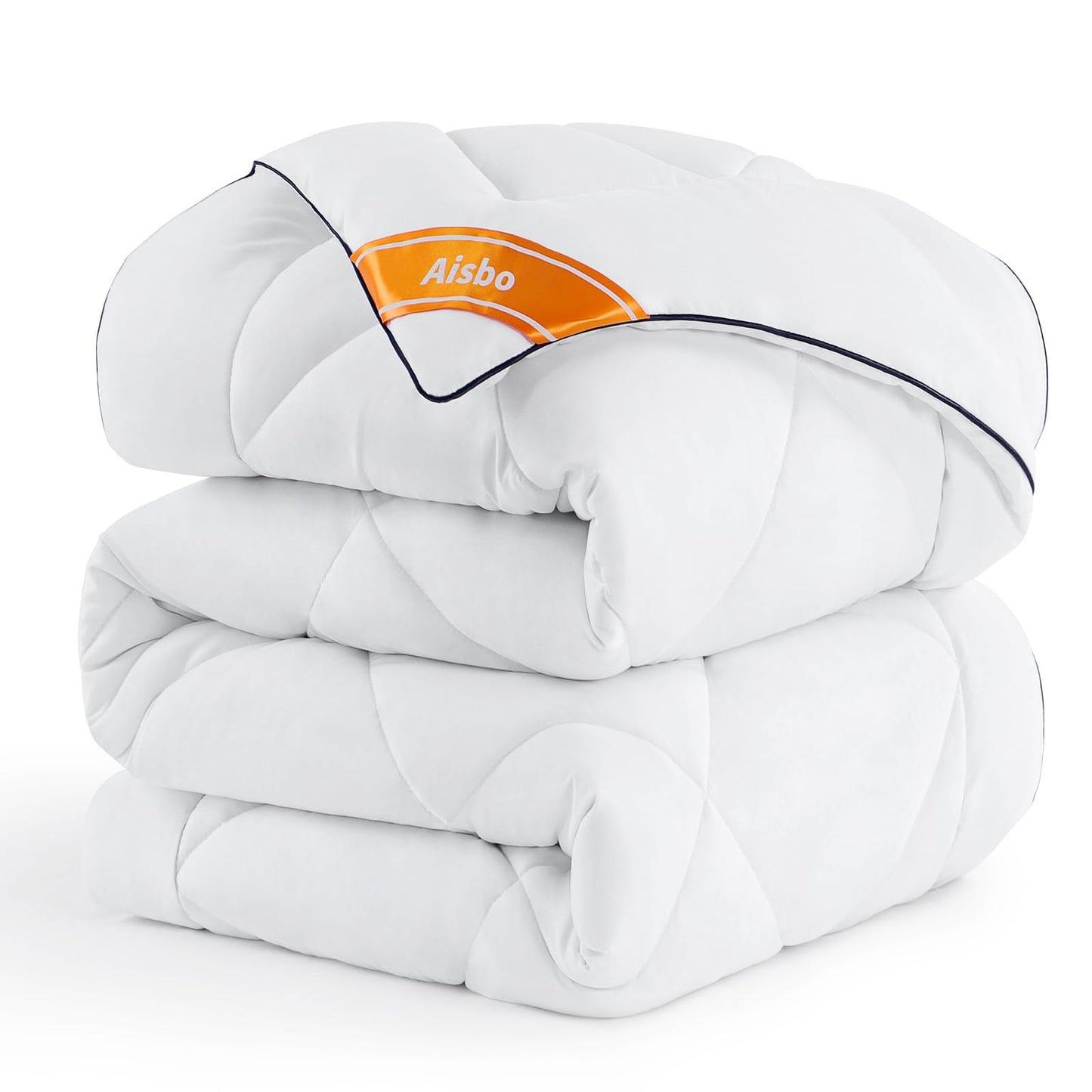 Aisbo Fluffy Duvet Insert Twin - Twin Size Duvet Insert White for All Season, Soft Lightweight Cooling Duvet with Corner Taps, 68x88 inch