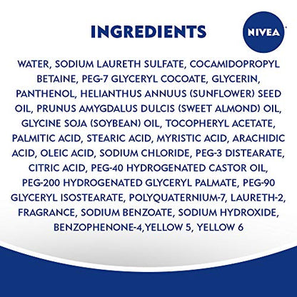 NIVEA Vanilla and Sweet Cream Pampering Body Wash with Nourishing Serum, 20 Fl Oz Bottle 3 BOTTLES!