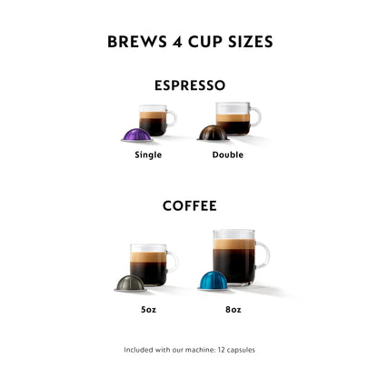 Nespresso Vertuo Coffee and Espresso Maker,1597 ml, by De'Longhi, Graphite Metal