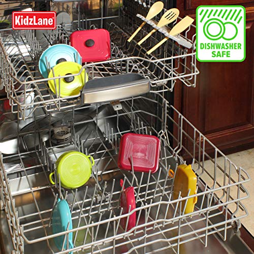 Kidzlane Kids Play Pots and Pans for Toddlers | Durable Mini Cooking Set for Kids Toy, BPA Free, Dishwasher Safe | Kids Pots and Pans Playset | Pretend Play Kitchen Accessories for Kids and Toddlers