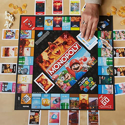 Monopoly The Super Mario Bros. Movie Edition Kids Board Game, Family Games for Super Mario Fans, Includes Bowser Token, Ages 8+
