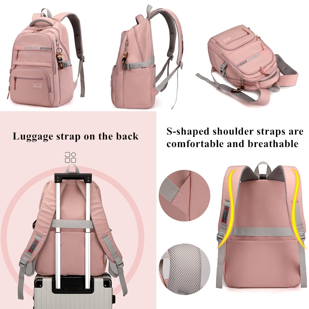 Armbq Girls Backpack Large-Capacity Middle Elementary School Casual Bookbag Kids Outdoor Travel bag Solid Color Daypack for Teens