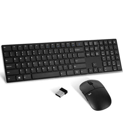 UPDATE: DEAD!!! TIETI Wireless Keyboard and Mouse Combo, KM01R 2.4G Wireless Rechargeable Keyboard, 4 DPI Adjustable Cordless USB Keyboard and Mouse Set for Computer,Laptop,Windows,Mac (Black)