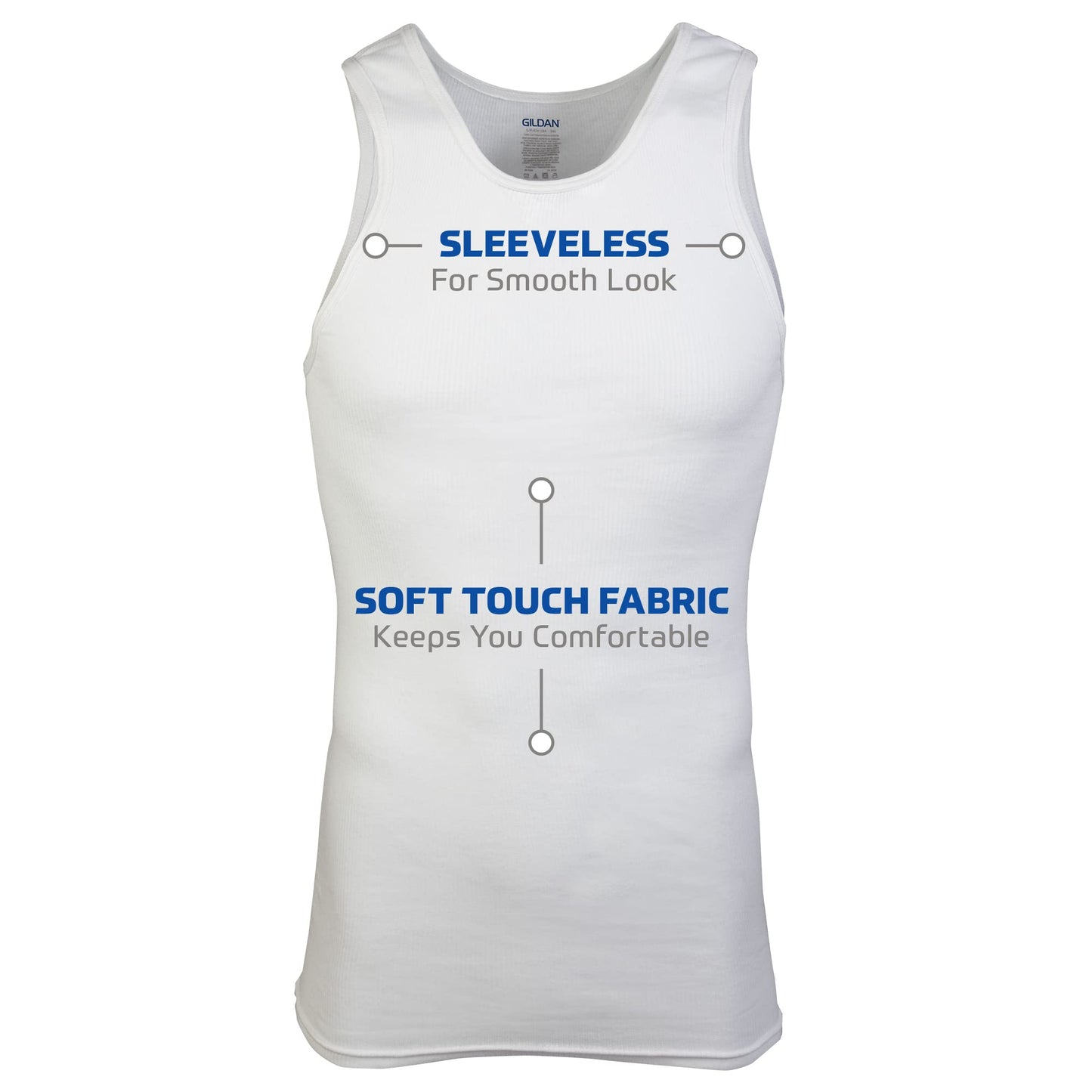 Gildan Men's A-Shirt Tanks, Multipack, Style G1104, White (12-Pack)