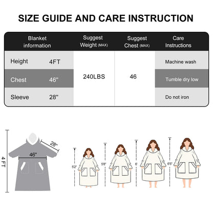 JULY'S SONG Wearable Blanket Hoodie for Adults Fleece Warm Oversized Thick Sweatshirt Robe with Pocket for Women Men Home Outside Christmas Gift Package