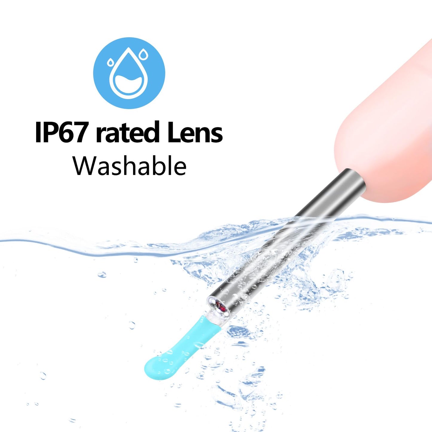Joygift Ear Wax Removal Kit with Camera,1080P Earpick,with IP67 Waterproof Lens,6 LED Lights,8Pcs Ear Care Kit for Daily Use,Wireless Visual Ear Scoop Tool for Android and iPhone Tablets,Pink
