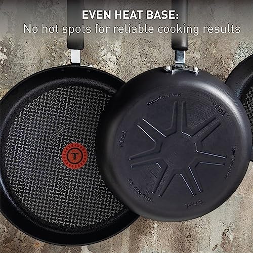T-fal Ultimate Hard Anodized Nonstick Cookware Set 14 Piece Oven Safe 400F, Lid Safe 350F Pots and Pans, Dishwasher Safe Black
