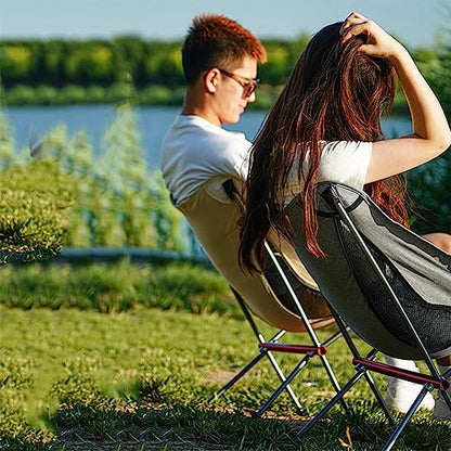 LSLANSOON All Aluminum Frame Folding Camping Chair, Compact and Portable with Carry Bag for Outdoor Hiking Fishing Backpacking (Gray)