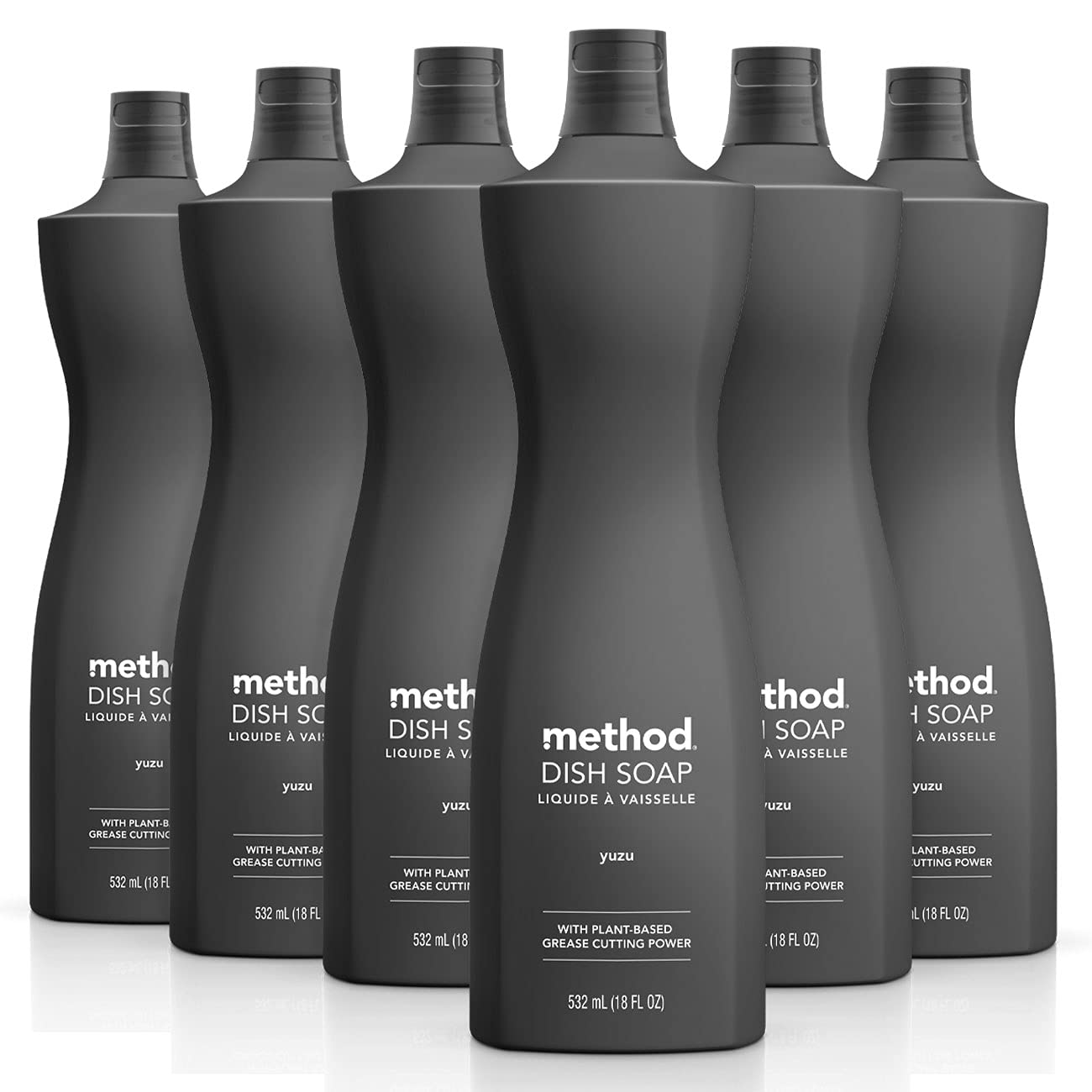 Method Gel Dish Soap, Yuzu, Biodegradable Formula, Tough on Grease, 18 Fl Oz (Pack of 6)