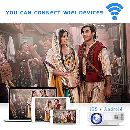Projector with WiFi and Bluetooth, 2023 Upgrade 9500L Outdoor Projector, Mini Movie Projector Supports 1080P Synchronize Smartphone Screen by WiFi/USB Cable for Home Entertainment