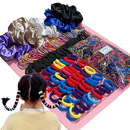 YANRONG Ponytail Holders and Scrunchies For Girls and Women, Traceless Elastic Ropes and Rubber Bands For Hair, Baby and Kids (2155PCS) Mix