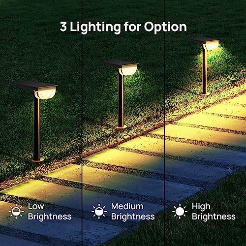 Consciot Solar Pathway Lights Outdoor 6 Pack, IP65 Solar Lights Outdoor Waterproof, Solar Garden Outdoor Solar Lights for Yard Path Walkway Driveway