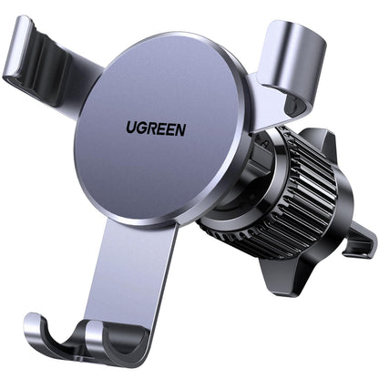 UGREEN Car Phone Holder Air Vent Gravity Car Phone Mount Aluminum Cradle Compatible with iPhone 15 14 13 12 11 Pro Max Mini Xs XR X, Space Grey