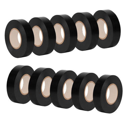 DOPKUSS Electrical Tape, 3/4-inch by 66-feet, Black, 10-Pack, Voltage Level 600V Dustproof, Adhesive for General Home Vehicle Auto Car Power Circuit,Industrial Grade UL/CSA Listed