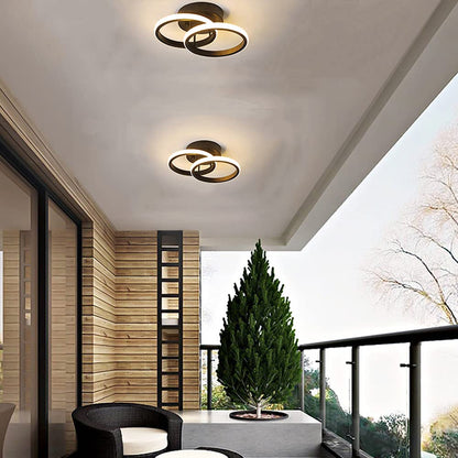 ADISUN LED Ceiling Light Modern Lighting Fixtures Warm White Flush Mount Ceiling Lamp for Kitchen Loft Aisle Hallway Balcony Stair Bedroom 22W (Black)