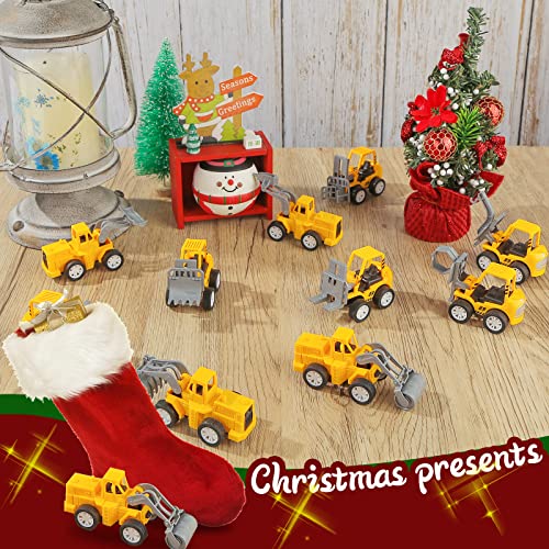 3 otters Mini Construction Vehicles for Construction Party Favors, 12PCS Pull Back Engineering Vehicles for Kids Ages 3 and up, Party Supplies Favors Birthday Gift