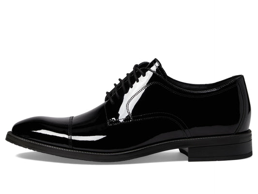Cole Haan Men's Modern Essentials Cap Oxford, Black Patent/Black, 9.5