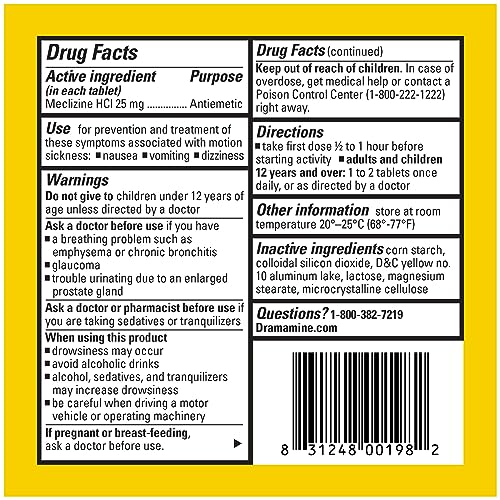 Add 3 To Your Cart! Dramamine Motion Sickness Relief Less Drowsey Formula, 24 Count