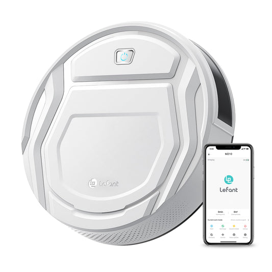 Lefant Robot Vacuum Cleaner, Tangle-Free, Strong Suction, Slim, Low Noise, Automatic Self-Charging, Wi-Fi/App/Alexa Control, Ideal for Pet Hair Hard Floor and Daily Cleaning, M210