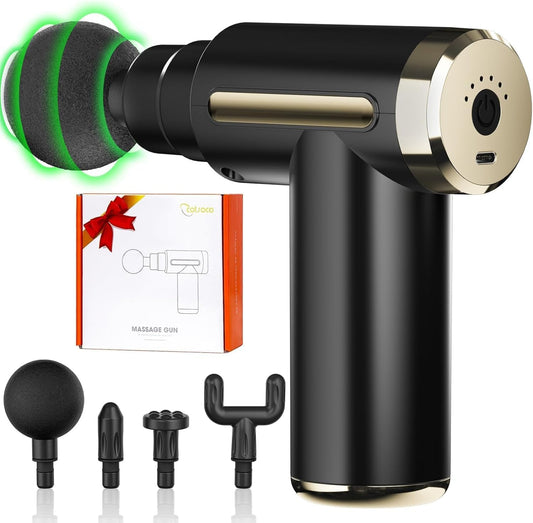 cotsoco Christmas Gifts for Women/Men,Handheld Massage Gun Deep Tissue 6 Speeds Cordless Handheld Muscle Massager with 4 Heads,Type-C Charging,Gifts for Mom/Dad