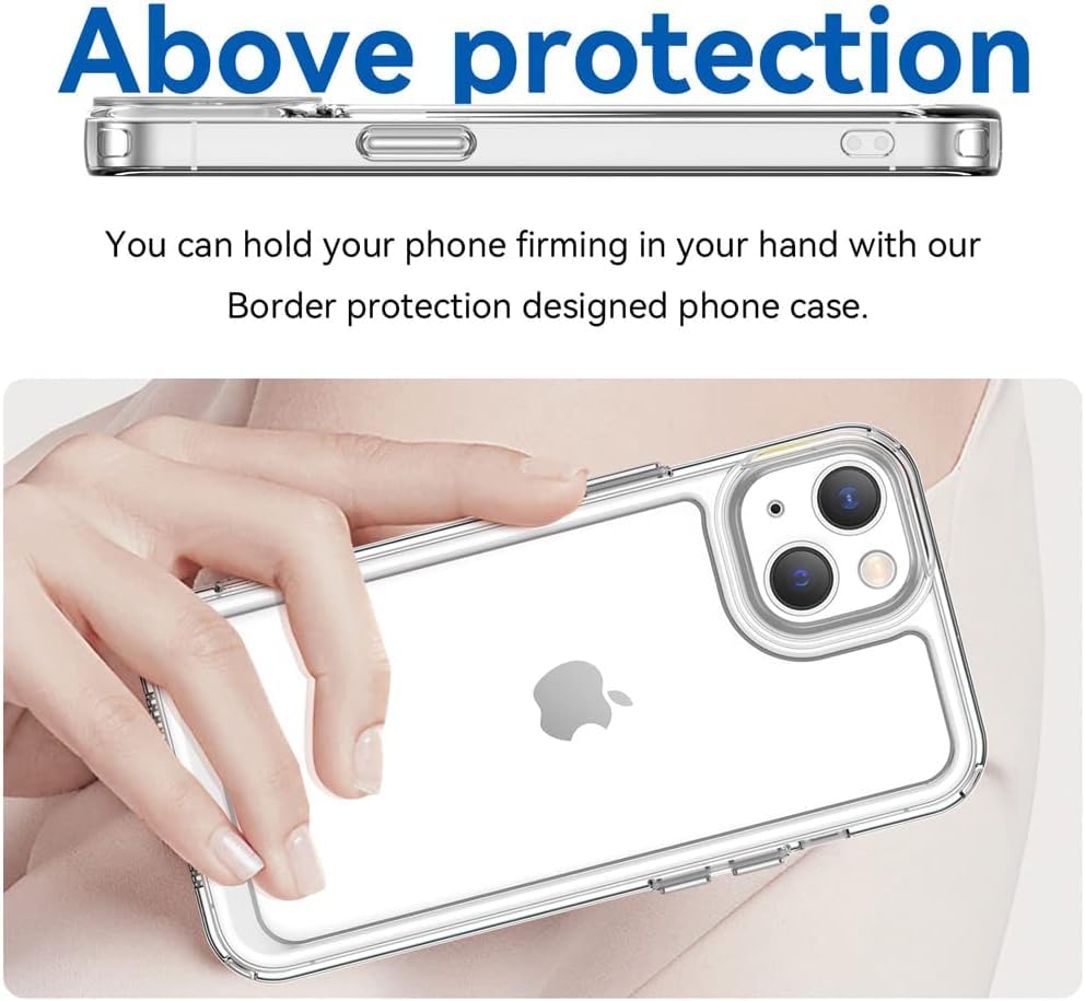 AEDILYS Designed for iPhone 15 Case, [Not Yellowing] [Military Drop Protection] Shockproof Protective Phone Case -Transparent