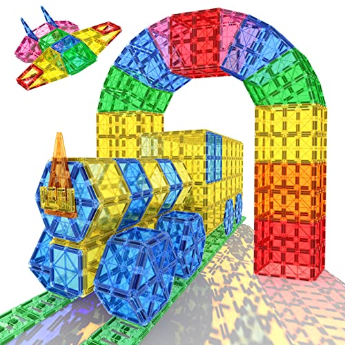 Magnetic Tiles Kids Games Toys for 3+ Year Old Boy and Girl Birthday Gifts, Magnet Blocks Building STEM Preschool Sensory Learning Montessori Autism Toys for Toddlers Kids Ages 3-5, 5-7, 4-8, 8-12