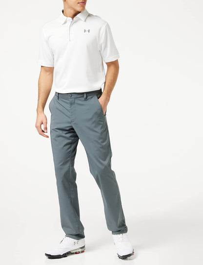 Under Armour Men's Tech Golf Polo, White (100)/Graphite, Large Tall
