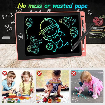 2 Pack LCD Writing Tablet, 8.5 Inch Colorful Doodle Board Drawing Tablet for Kids, Kids Travel Games Activity Learning Toy Birthday Gifts for Age 2 3 4 5 6 7 8 Year Old Boys and Girls Toddler -Pink