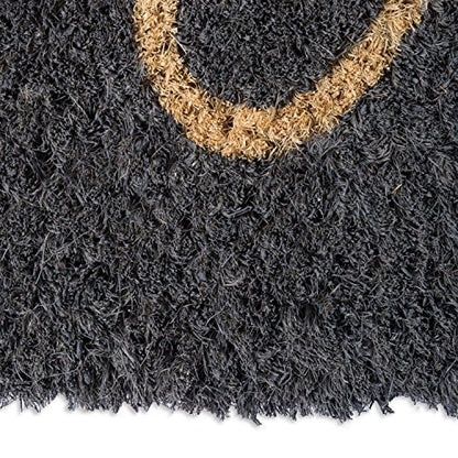 DII Hello Coir Fiber Doormat Non-Slip Durable Outdoor/Indoor, Pet Friendly, 18x30, Gray