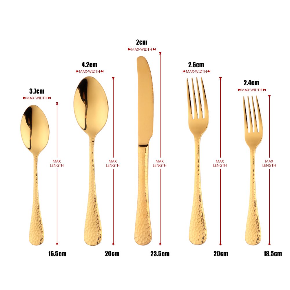 20-Piece Gold Plated-Flatware Silverware Set, Bisda Stainless Steel Cutlery Sets, Multipurpose Use for Home, Kitchen, Restaurant, Hotel Tableware Utensil Service for 4