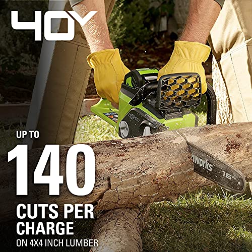Greenworks 40V 16" Brushless Cordless Chainsaw (Great For Tree Felling, Limbing, Pruning, and Firewood / 75+ Compatible Tools), Tool Only