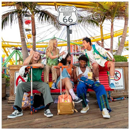 Valor Kick Scooter Toy, Ultra Compact & Lightweight Foldable Scooter Kids with ABEC7 Wheel Bearing, Outdoor Toys for Kids Ages 8-12 and Up, Blue & Orange