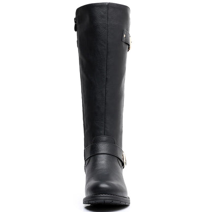 GLOBALWIN Women's 19YY01 Black Quilted Knee-High Fashion Boots 7.5M
