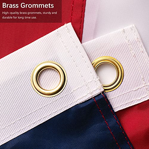 3X5 American Flag Outdoor with Embroidered Stars - Heavy Duty Nylon US Flags With Brass Grommets And Sewn Stripes, Vivid Color United States Flags