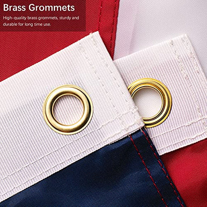 3X5 American Flag Outdoor with Embroidered Stars - Heavy Duty Nylon US Flags With Brass Grommets And Sewn Stripes, Vivid Color United States Flags