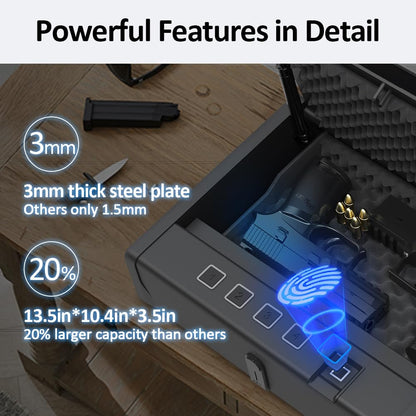 UPDATE: This Code Has Expired! HARDROCK gun safe for handgun, biometric gun safes for Pistol，fingerprint gun safe for Handgun,Quick-Access，Ammunition Storage Security lock box for Home nightstand bedside