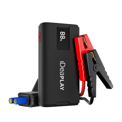 IDEAPLAY J10 Jump Starter, 2000A 12V Car Battery Jump Starter Portable for Up to 8.0L Gas and 7.0L Diesel Engine, Jump Box with Jumper Cables, Type C Fast Charging Battery Jumper with LED Flashlight