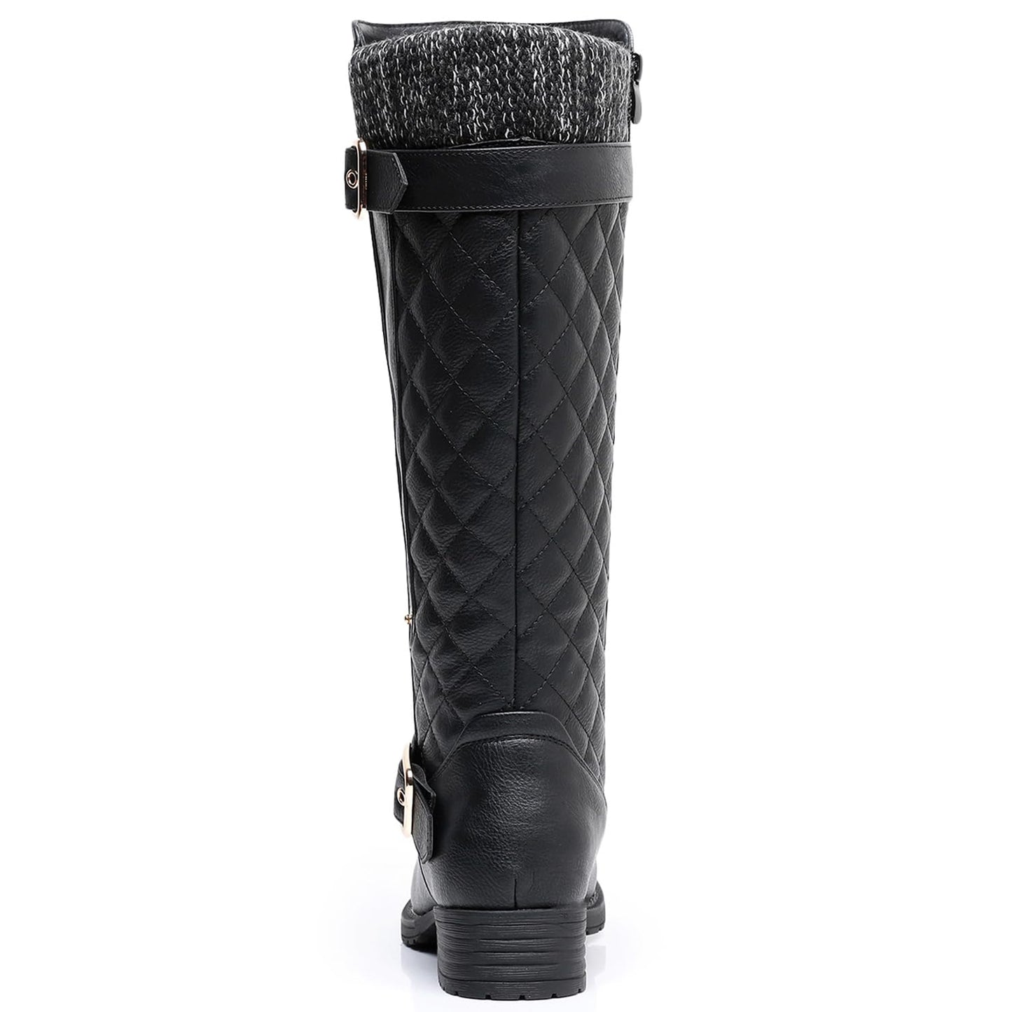GLOBALWIN Women's 19YY01 Black Quilted Knee-High Fashion Boots 7.5M