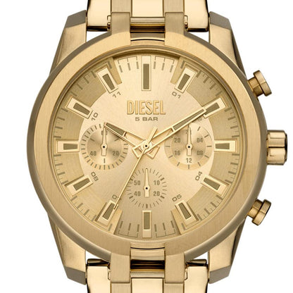 Diesel All-Gender 43mm Split Quartz Stainless Steel Chronograph Watch, Color: Gold (Model: DZ4623)