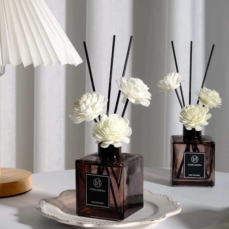 YINMI Reed Diffuser 6.7 oz (200ml), Black Cherry Scented Reed Diffuser Set,Reed Diffuser & Oil Diffuser Sticks, Aromatherapy, Home & Kitchen Décor,Fragrance and Gifts,2pk