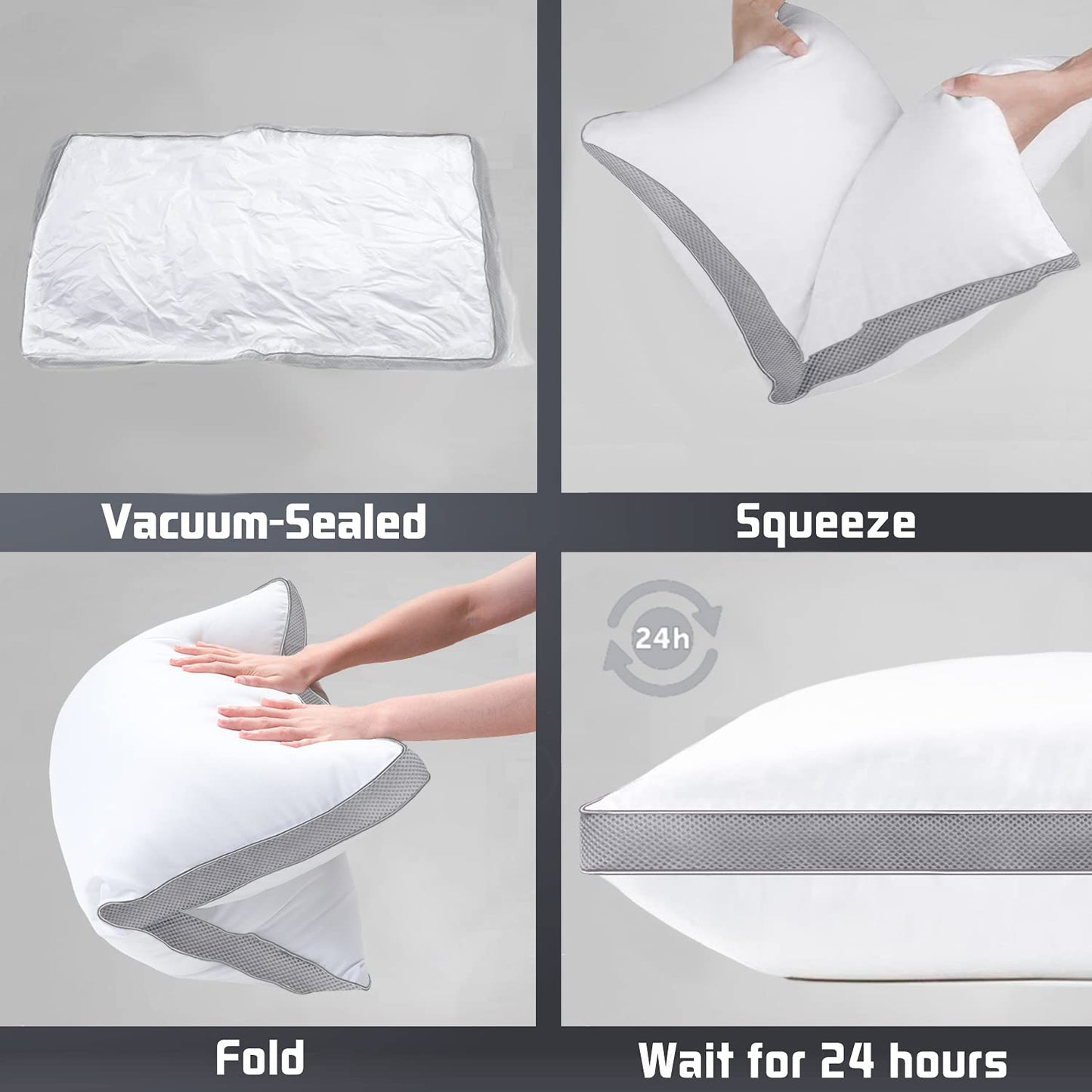 mislili Pillows Standard/Queen Size Set of 2, Bed Pillows for Sleeping, Cooling Hotel Quality with Premium Soft Down Alternative Fill for Back, Stomach or Side Sleepers