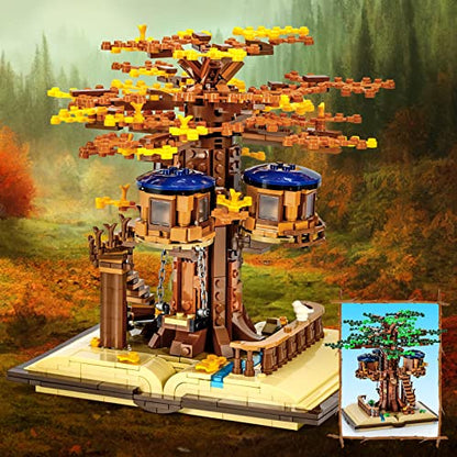 Mibido Ideas Tree House Building Kit with Led Lights, Build-and-Display Model Home or Office Decor for Adults Creative Forest Toy Gift for Kids Aged 12+, New 2023 (1008 Pieces)