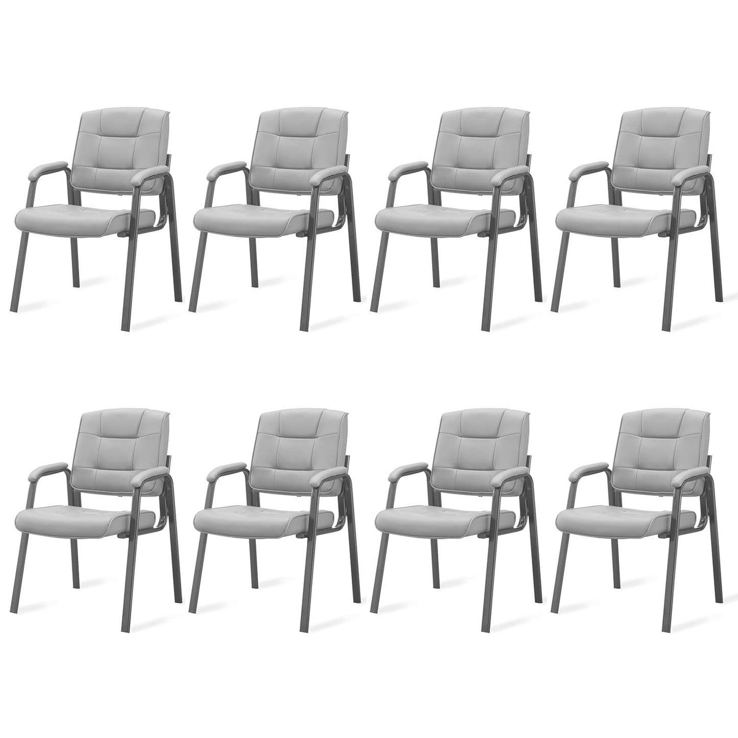 UPDATE: DEAD! Naomi Home Indulge in Comfort Mindy Office Guest Chair Set of 8 - Luxurious Leather Executive Waiting Room Chairs Set of 8 for Reception, Conference, and Lobby Spaces – Gray
