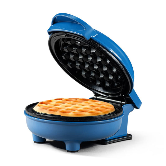 Holstein Housewares Personal Non-Stick Waffle Maker, Blue - 4-inch Waffles in Minutes
