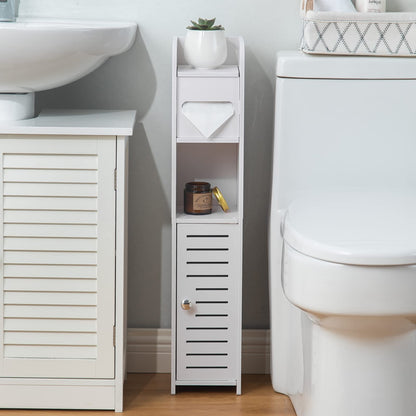 AOJEZOR Toilet Paper Holder Stand, Small Bathroom Storage Cabint (30.5" H Small Size(fit Small roll), White)