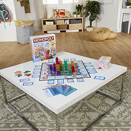 Monopoly Builder Board Game, Board Games for Kids and Adults, Strategy Games, Family Board Games, for Kids 8 and Up, 2-4 Players