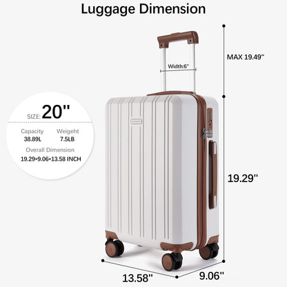 BOSTANTEN 20 inch Carry On Luggage Airline Approved Large Suitcase with Spinner Wheels PC Hardshell TSA Lock