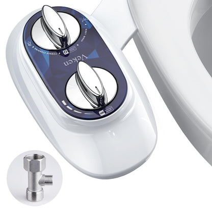 Veken Non-Electric Self-Cleaning Dual Nozzle (Frontal/Feminine Wash), Fresh Spray Bidet for Toilet with Adjustable Water Pressure Switch