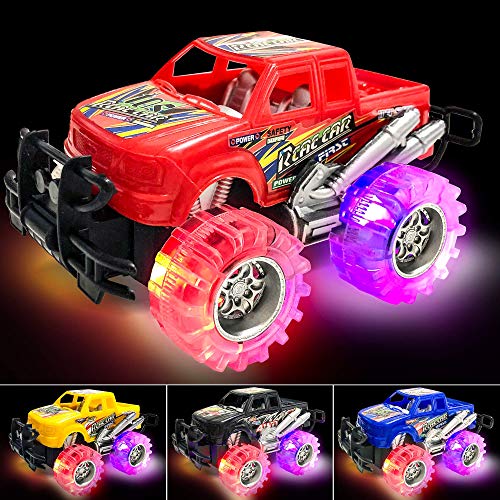 Light Up Monster Trucks for Boys and Girls, Toy Truck Set, Monster Trucks for Boys 3 4 5 6 7 8 Years Old, Toddler Monster Truck Toys, Light Up Trucks
