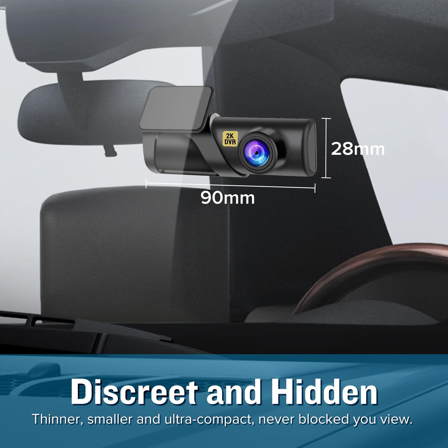 Dash Cam, WiFi FHD 1080P Dash Camera for Cars, Mini Car Camera, Dash Cam Front with Free 64GB SD Card, 160° Wide Angle, Night Vision, Loop Recording, 24H Parking Monitor, Support 128GB Max